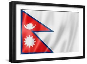 Nepalese Flag-daboost-Framed Art Print