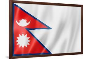 Nepalese Flag-daboost-Framed Art Print