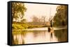 Nepalese gondolier in Chitwan National Forest, Nepal, Asia-Laura Grier-Framed Stretched Canvas