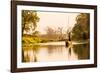 Nepalese gondolier in Chitwan National Forest, Nepal, Asia-Laura Grier-Framed Photographic Print