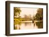 Nepalese gondolier in Chitwan National Forest, Nepal, Asia-Laura Grier-Framed Photographic Print