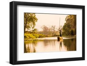 Nepalese gondolier in Chitwan National Forest, Nepal, Asia-Laura Grier-Framed Photographic Print