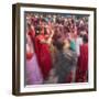 Nepalese Women Celebrating Holi Festival, Bhaktapur, Kathmandu Valley, Nepal-Ian Trower-Framed Photographic Print