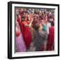 Nepalese Women Celebrating Holi Festival, Bhaktapur, Kathmandu Valley, Nepal-Ian Trower-Framed Photographic Print