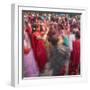 Nepalese Women Celebrating Holi Festival, Bhaktapur, Kathmandu Valley, Nepal-Ian Trower-Framed Photographic Print