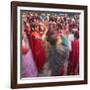 Nepalese Women Celebrating Holi Festival, Bhaktapur, Kathmandu Valley, Nepal-Ian Trower-Framed Photographic Print