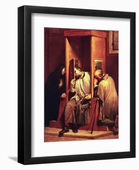 Nepomuk Takes the Confession of the Queen of Bohemia-Giuseppe Maria Crespi-Framed Giclee Print