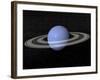 Neptune and its Rings Against a Starry Background-null-Framed Art Print