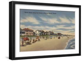 Neptune Beach, FL - View of Ocean Front Homes-Lantern Press-Framed Art Print