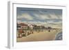 Neptune Beach, FL - View of Ocean Front Homes-Lantern Press-Framed Art Print