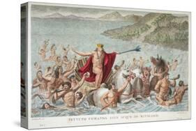 Neptune Calming the Waves, Book I, Illustration from Ovid's Metamorphoses, Florence, 1832-Luigi Ademollo-Stretched Canvas