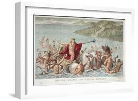 Neptune Calming the Waves, Book I, Illustration from Ovid's Metamorphoses, Florence, 1832-Luigi Ademollo-Framed Giclee Print