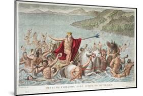 Neptune Calming the Waves, Book I, Illustration from Ovid's Metamorphoses, Florence, 1832-Luigi Ademollo-Mounted Giclee Print