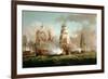 "Neptune" Engaged, Trafalgar, 1805-J. Francis Sartorius-Framed Giclee Print