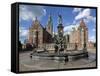 Neptune Fountain and Royal Wing, Frederiksborg Palace, Hillerad, Zealand, Denmark, Europe-Stuart Black-Framed Stretched Canvas