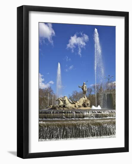 Neptune Fountain, Canovas Del Castillo Square, Paseo Del Prado, Madrid, Spain, Europe-null-Framed Photographic Print