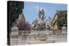 Neptune Fountain in Piazza Del Popolo, Rome, Lazio, Italy-James Emmerson-Stretched Canvas