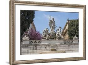 Neptune Fountain in Piazza Del Popolo, Rome, Lazio, Italy-James Emmerson-Framed Photographic Print