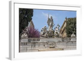 Neptune Fountain in Piazza Del Popolo, Rome, Lazio, Italy-James Emmerson-Framed Photographic Print