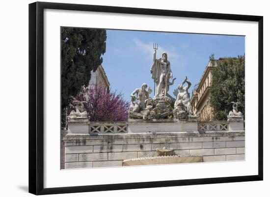 Neptune Fountain in Piazza Del Popolo, Rome, Lazio, Italy-James Emmerson-Framed Photographic Print