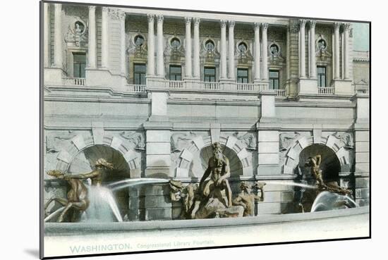 Neptune Fountain, Library of Congress, Washington, DC-null-Mounted Art Print