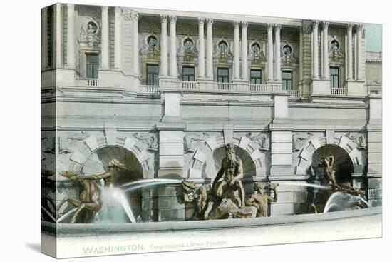 Neptune Fountain, Library of Congress, Washington, DC-null-Stretched Canvas