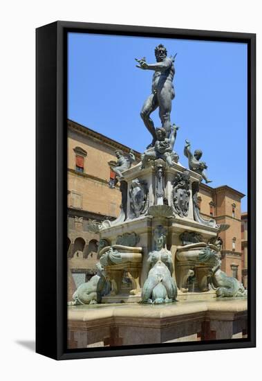 Neptune Fountain, Piazza Del Nettuno, Bologna, Emilia-Romagna, Italy, Europe-Peter Richardson-Framed Stretched Canvas