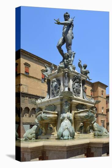 Neptune Fountain, Piazza Del Nettuno, Bologna, Emilia-Romagna, Italy, Europe-Peter Richardson-Stretched Canvas