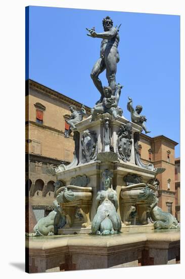 Neptune Fountain, Piazza Del Nettuno, Bologna, Emilia-Romagna, Italy, Europe-Peter Richardson-Stretched Canvas