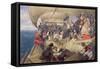 Neptune on Board the 'Newcastle' Crossing the Line, 1859-William Simpson-Framed Stretched Canvas