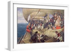 Neptune on Board the 'Newcastle' Crossing the Line, 1859-William Simpson-Framed Giclee Print