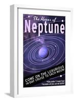 Neptune Retro Space Travel-Lynx Art Collection-Framed Art Print