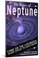 Neptune Retro Space Travel-Lynx Art Collection-Mounted Art Print