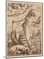 Neptune Riding in a Seashell Chariot, 15th Century-null-Mounted Giclee Print