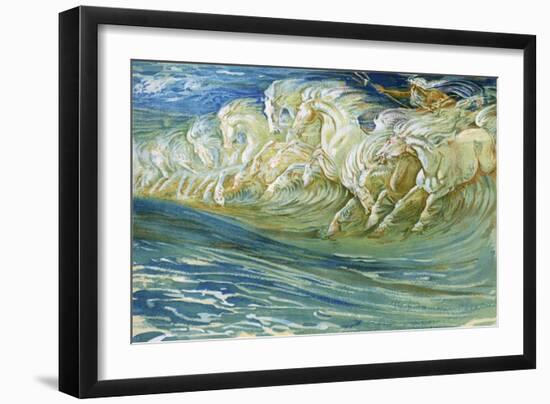 Neptune's Horses Designed by-Walter Crane-Framed Giclee Print