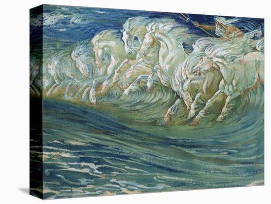 Neptune's Horses, Illustration for "The Greek Mythological Legend," Published in London, 1910-Walter Crane-Stretched Canvas
