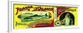 Neptune Salmon Can Label - Wrangell, AK-Lantern Press-Framed Premium Giclee Print