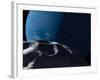 Neptune Seen from the Surface of its Tiny Moon, Naiad-Stocktrek Images-Framed Photographic Print