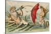 Neptune Sporting with Mermaid, Illustration-null-Stretched Canvas