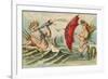 Neptune Sporting with Mermaid, Illustration-null-Framed Premium Giclee Print