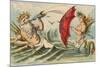 Neptune Sporting with Mermaid, Illustration-null-Mounted Premium Giclee Print