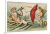 Neptune Sporting with Mermaid, Illustration-null-Framed Art Print