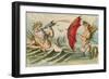 Neptune Sporting with Mermaid, Illustration-null-Framed Art Print