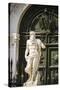 Neptune statue at the entrance to the Arsenal, Venice, Veneto, Italy-Russ Bishop-Stretched Canvas