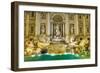 Neptune Statue of the Trevi Fountain in Rome Italy-David Ionut-Framed Photographic Print