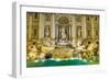 Neptune Statue of the Trevi Fountain in Rome Italy-David Ionut-Framed Photographic Print