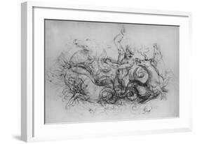 'Neptune with Four Sea-Horses', c1480 (1945)-Leonardo Da Vinci-Framed Giclee Print