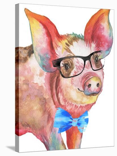 Nerdy Pig-Elizabeth Medley-Stretched Canvas