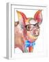 Nerdy Pig-Elizabeth Medley-Framed Art Print