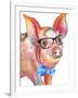 Nerdy Pig-Elizabeth Medley-Framed Art Print